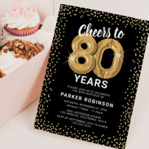 Aniversário Preto Dourado de 80 anos