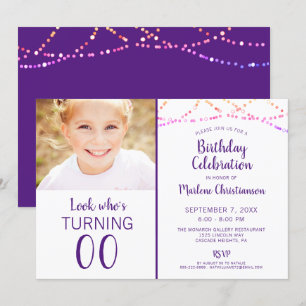 Convites Aniversário QUALQUER AGE Multi-Color String Luz Ro