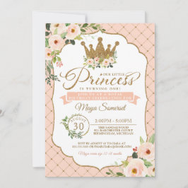 Convites Aniversário Real da Pequena Princesa Blush