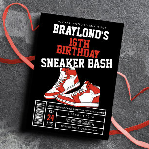 Convites Aniversário Red Sneaker Bash