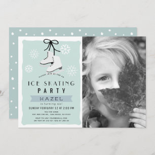 Convites Aniversário retro azul do inverno do partido do