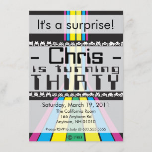 Convites Aniversário retro Invitiation do jogo de vídeo