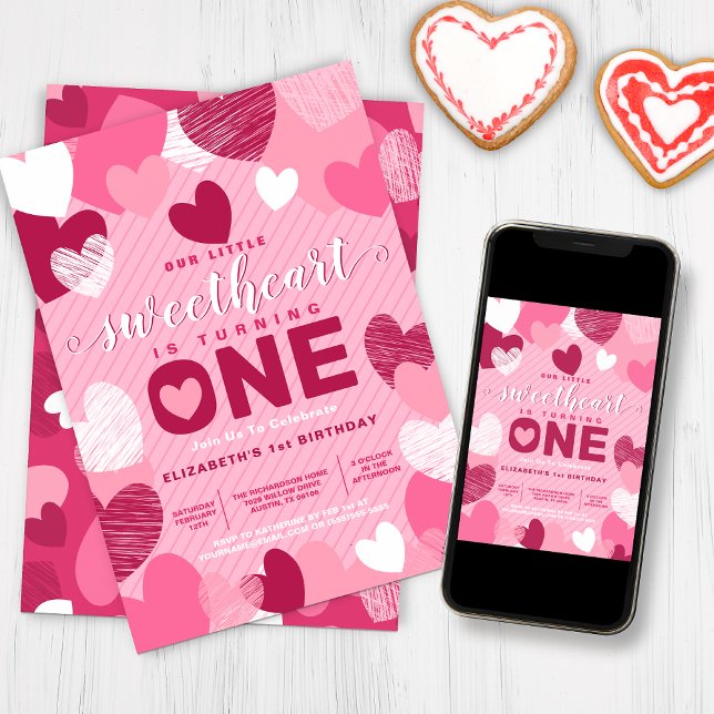 Convites Aniversário Rosa-Rosa-dia de os namorados (Criador carregado)