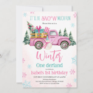 Convites Aniversário Rosa Será Muito Divertido na Neve