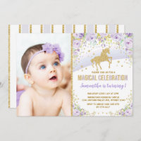 Aniversário roxo do ouro da lavanda do unicórnio