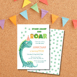 Convites Aniversário Rugido Pisoteio Mastigação Dinossauro 
