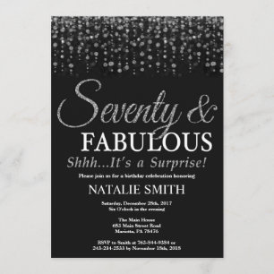 Convites Aniversário setenta do 70 da surpresa e prata