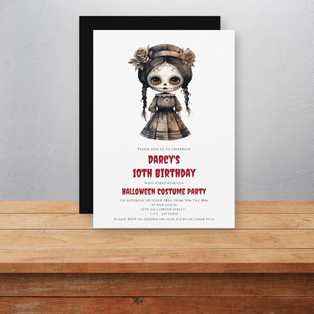Convites aniversário spooktacular da boneca Sally Sally (Criador carregado)