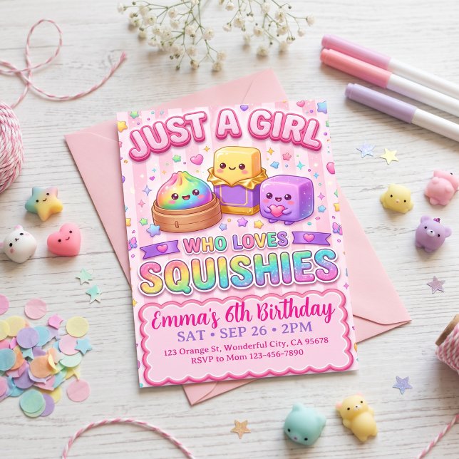 Convites Aniversário Squishy  (Criador carregado)