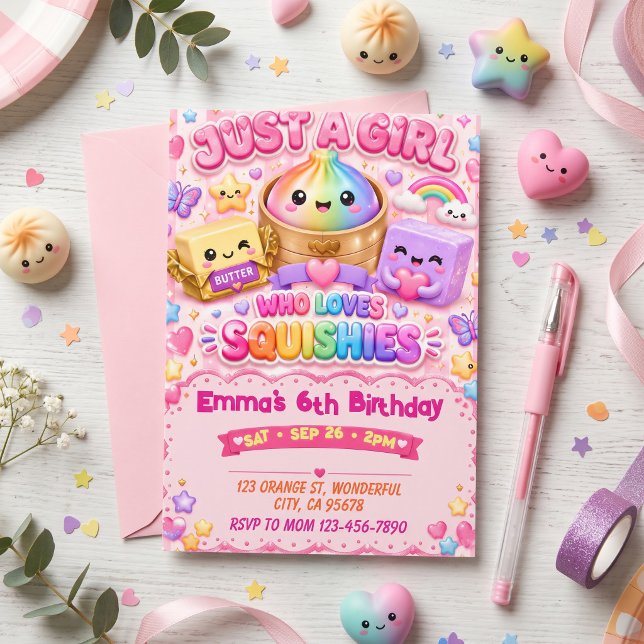 Convites Aniversário Squishy  (Criador carregado)