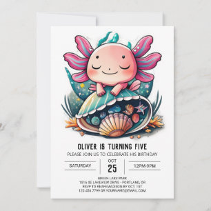Convites Aniversário submarino do Axolotl Whimsical