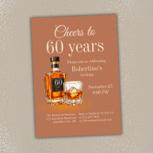 Aniversário Tema Uísque Cheers para Homens de 60 A