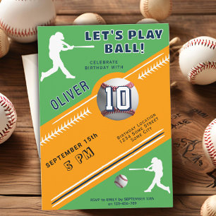 Convites Aniversário Temático de Jogador de Beisebol do Mod