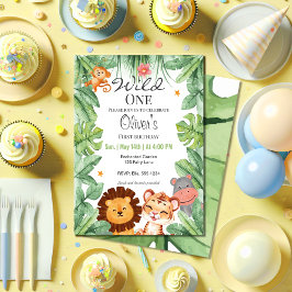 Convites Aniversário Tropical de Animais Selvagens Selvagen