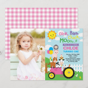 Convites Aniversário velho da menina de MacDonald dos