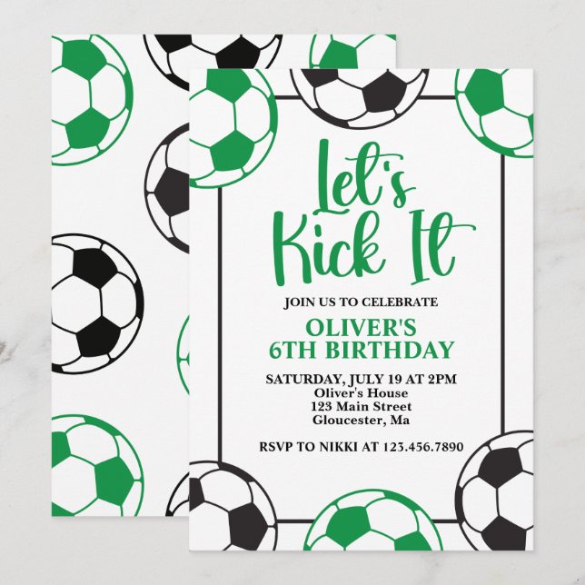 Convites Aniversário Verde e Negro do Futebol (Frente/Verso)