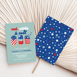 Convites Aniversário Vermelho Branco e Azul de 4 de Julho