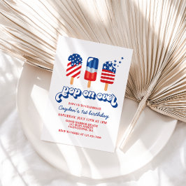 Convites Aniversário Vermelho Branco e Azul de 4 de Julho