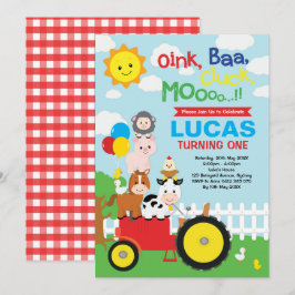 Convites Aniversário vibrante do jardim zoológico Petting