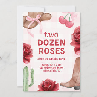 Convites Aniversário Western de Duas Dúzia de Rosas de Meni