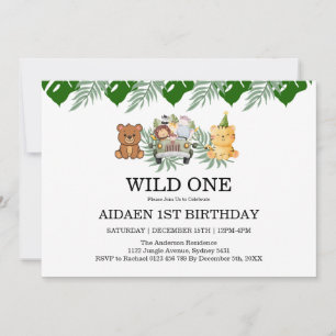 Convites Aniversário Wild One Jungle Safari