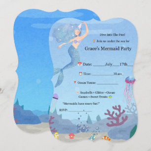 Convites Aniversários de criançasConvite de Festa de Sereia