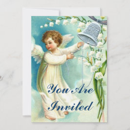 Convites Anjo Bebê Com Bela Azul