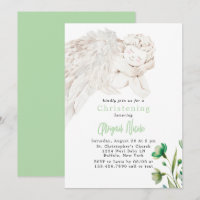 Anjo com Asas Verde Floral Batismo