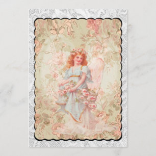 Convites Anjo com flores