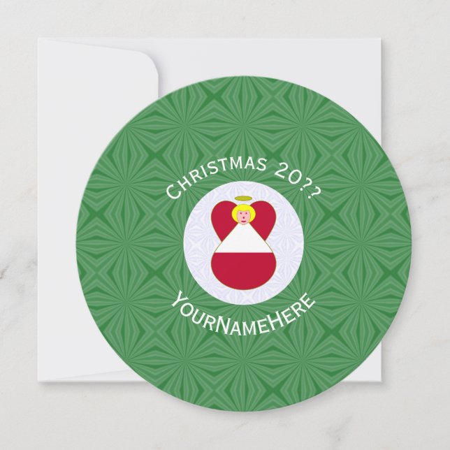 Convites Anjo da Bandeira Austríaca Natal Personalizado (Frente)