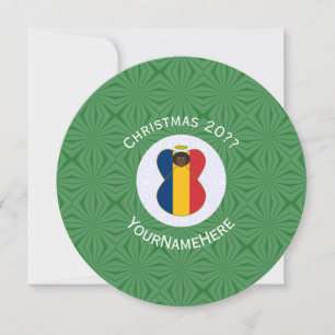 Convites Anjo da Bandeira do Chade Natal Personalizado