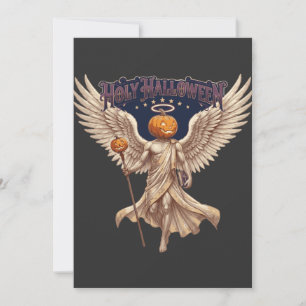 Convites Anjo de Halloween Sagrado Abóbora Gótico Ilustraçã