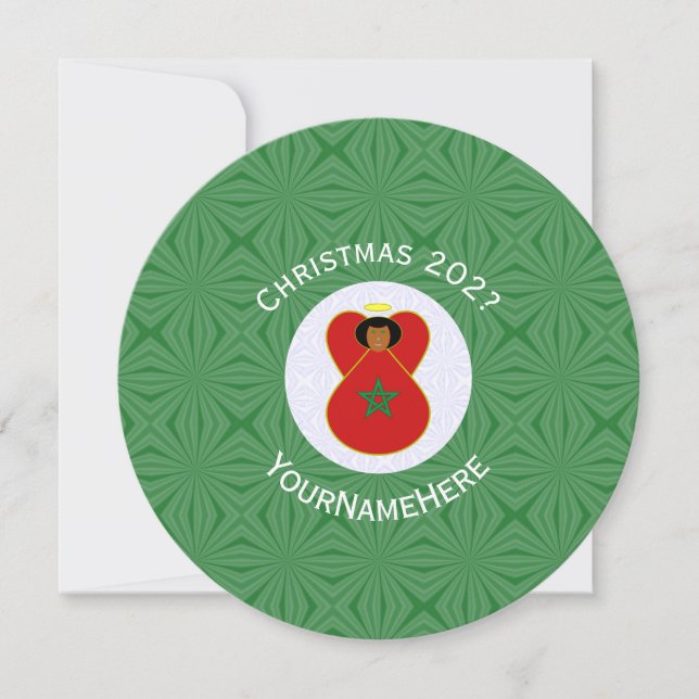 Convites Anjo marroquino Bandeira de Natal Personalizada  (Frente)