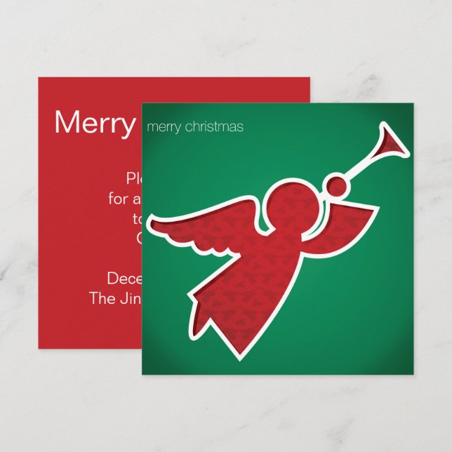 Convites Anjo moderno cortado (Frente/Verso)