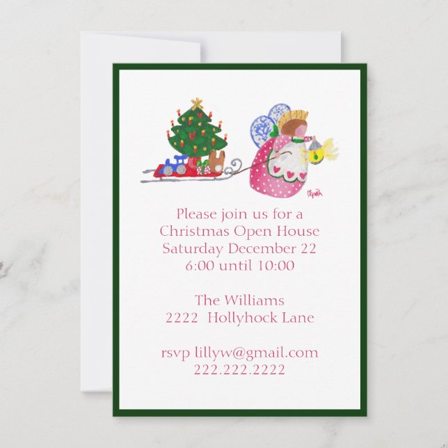 Convites Anjo puxando o carro (Frente)