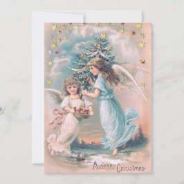 Convites Anjo Querubim Árvore de Natal Maçã Estrelas