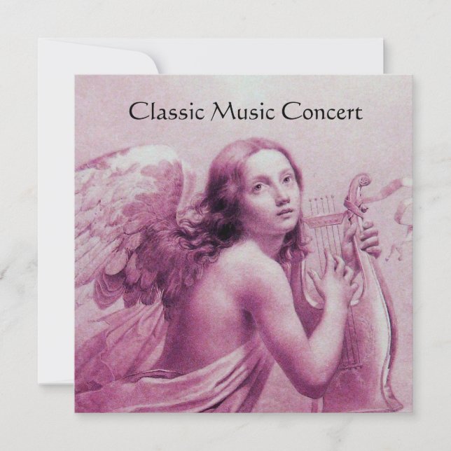 Convites ANJO TOCANDO LIRA SOBRE AS NUVENS, Monograma (Frente)