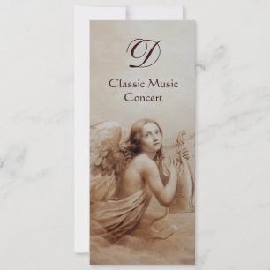 Convites ANJO TOCANDO LIRA SOBRE AS NUVENS, Monograma