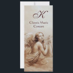 Convites ANJO TOCANDO LIRA SOBRE AS NUVENS,Monograma<br><div class="desc">Elegante,  artístico e clássico design pintura aquarela em branco sépia,  cores castanhas reelaboradas a partir da arte fina italiana do século XVIII.</div>