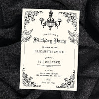 Anjos de arco gótico vintage preto e branco aniver
