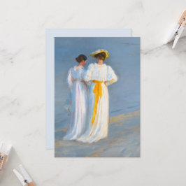 Convites Anna Ancher e Marie Krøyer na praia, Krøyer