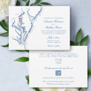 Convites Annapolis Maryland Código QR all-in-one RSVP Weddi