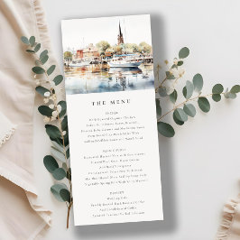 Convites Annapolis Maryland Watercolor Wedding Menu