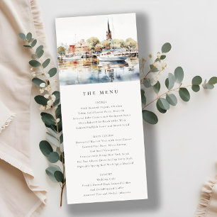 Convites Annapolis Maryland Watercolor Wedding Menu