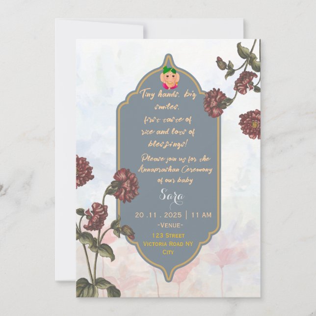 Convites Annaprashan Ceremony Invitations  (Frente)
