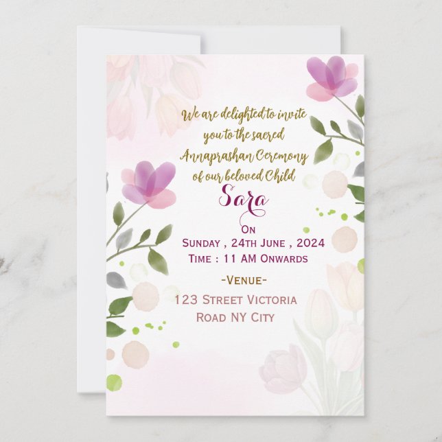 Convites Annaprashan Ceremony Invitations  (Frente)