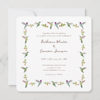 Convites Anna's Hummingbird Wedding Invitation