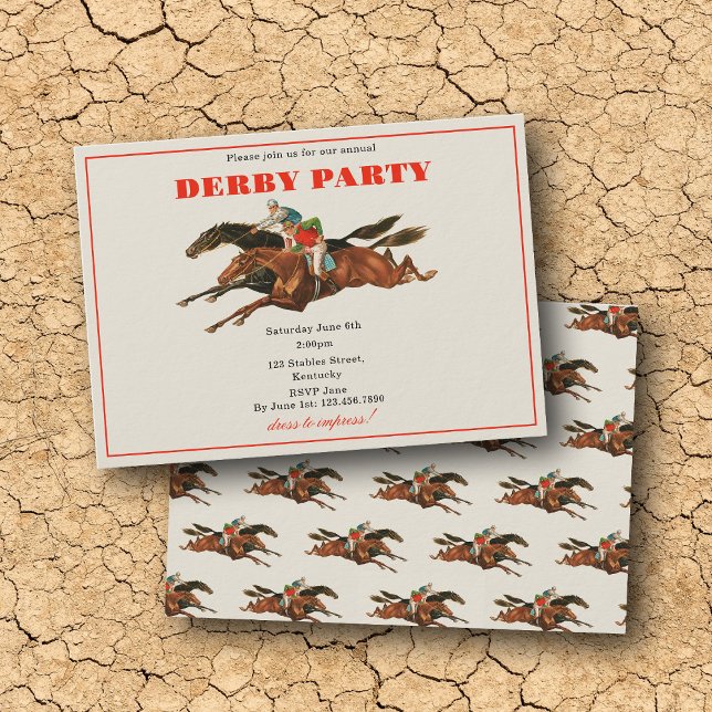 Convites Annual Derby Party Race Horse Equestrian Racing (Annual Derby Party Race Horse Equestrian Racing Invitation)
