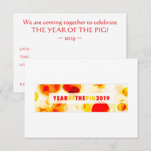 Convites Ano do Banner Bokeh Pig 2019
