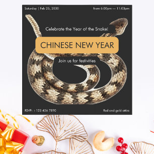 Convites Ano Elegante do Ano Novo Chinês Cobra